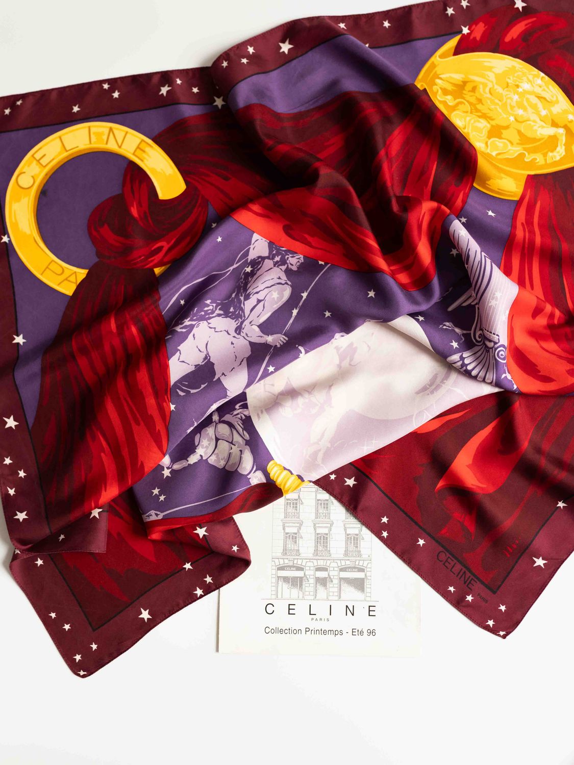 Celine Zodiac Night Silk Scarf