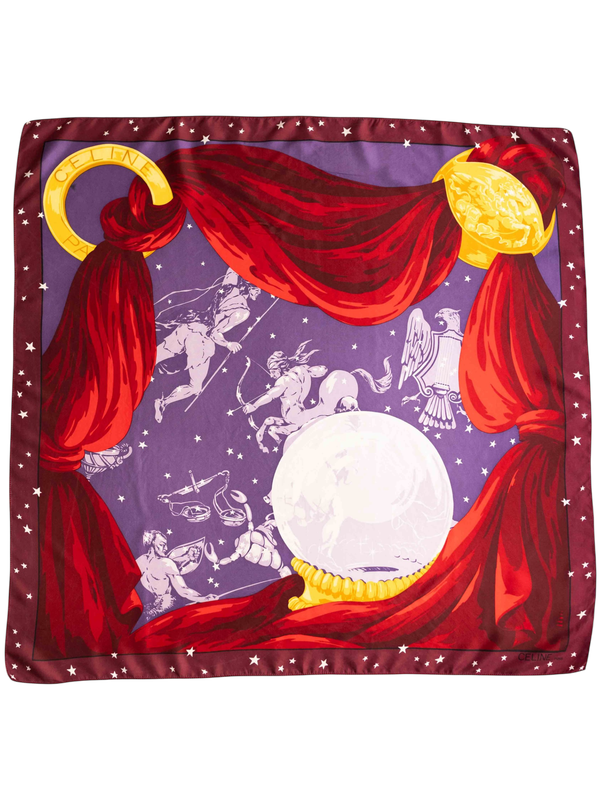 Celine Zodiac Night Silk Scarf