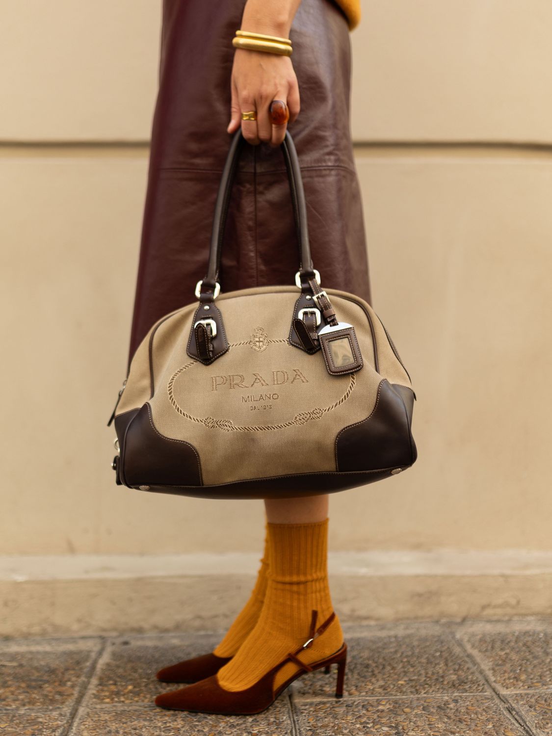 Prada Jacquard Bowling Bag