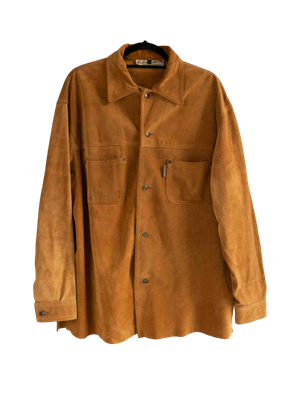 French Camel Suede Overshirt