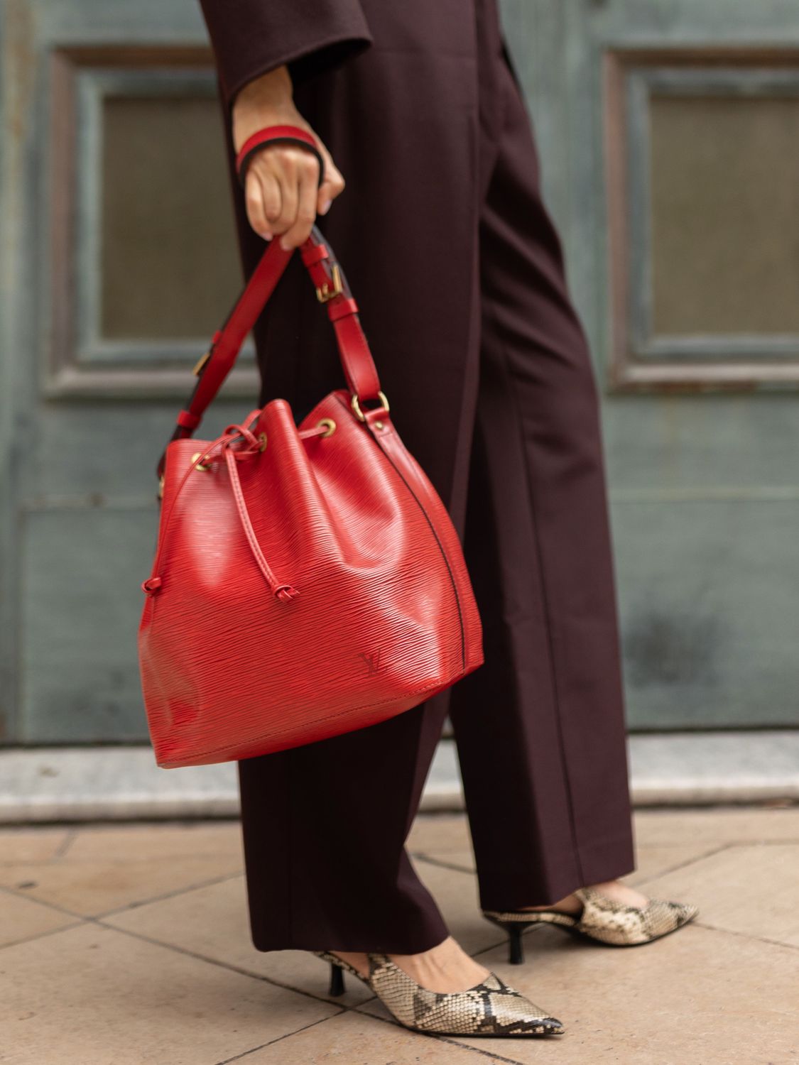 Louis Vuitton Noé Red Bag