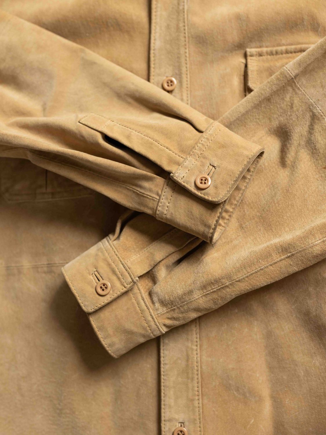 Beige Suede Overshirt