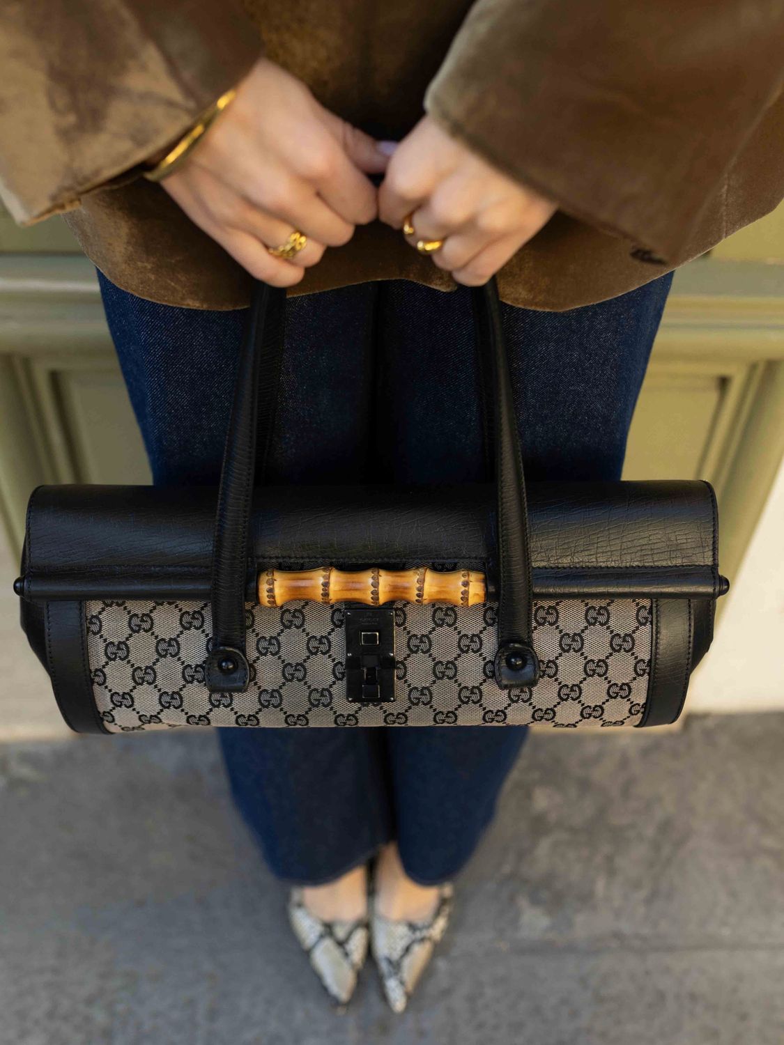 Gucci Bullet GG Supreme Black Bag