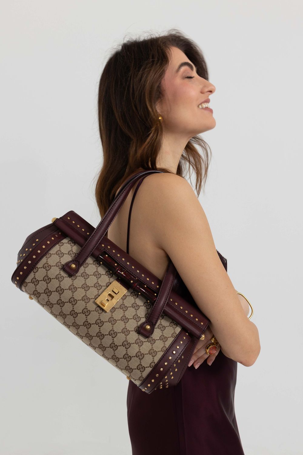 Gucci Bullet GG Burgundy Bag