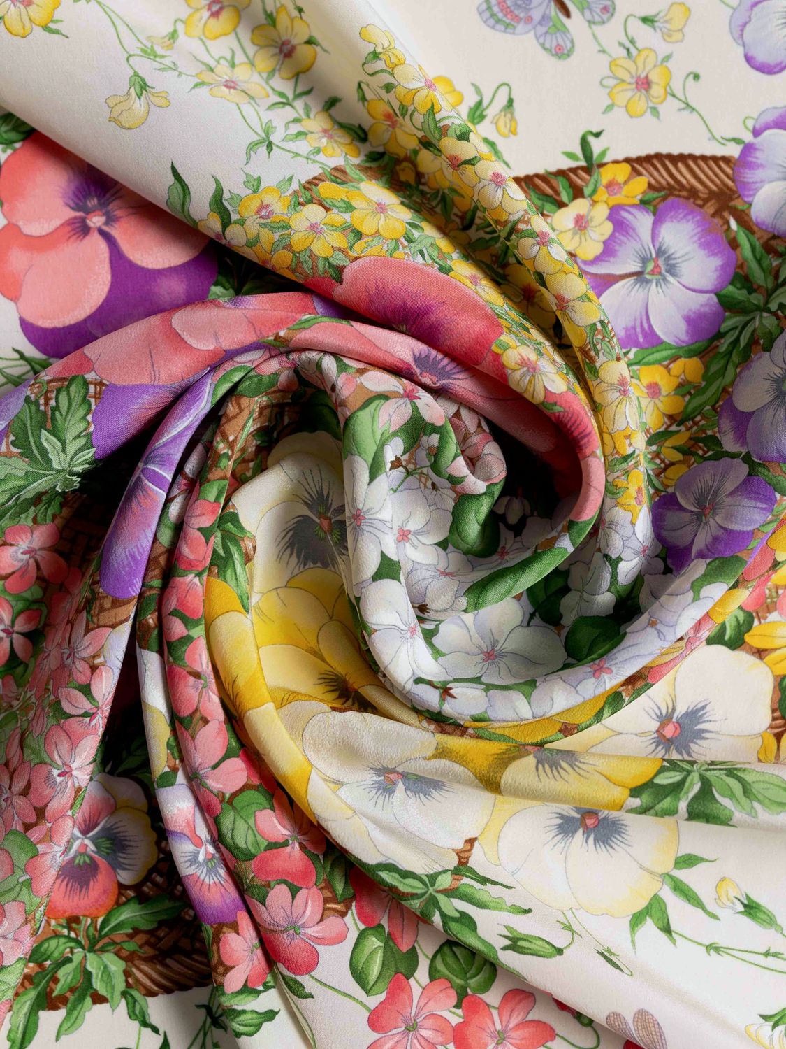 Gucci Flora Lilac Silk Scarf