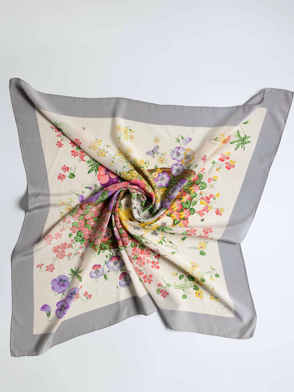 Gucci Flora Lilac Silk Scarf