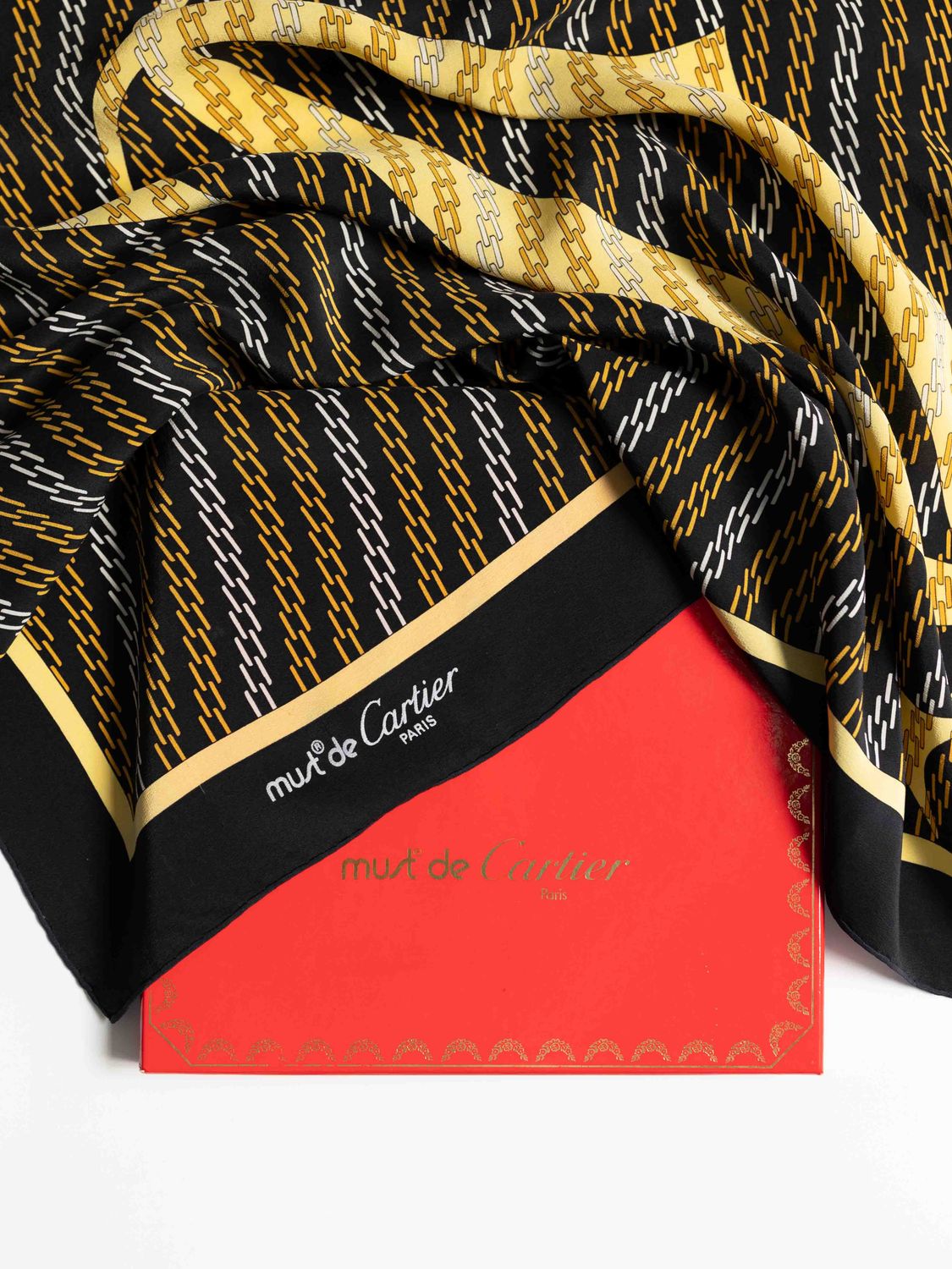 Cartier Black Silk Scarf