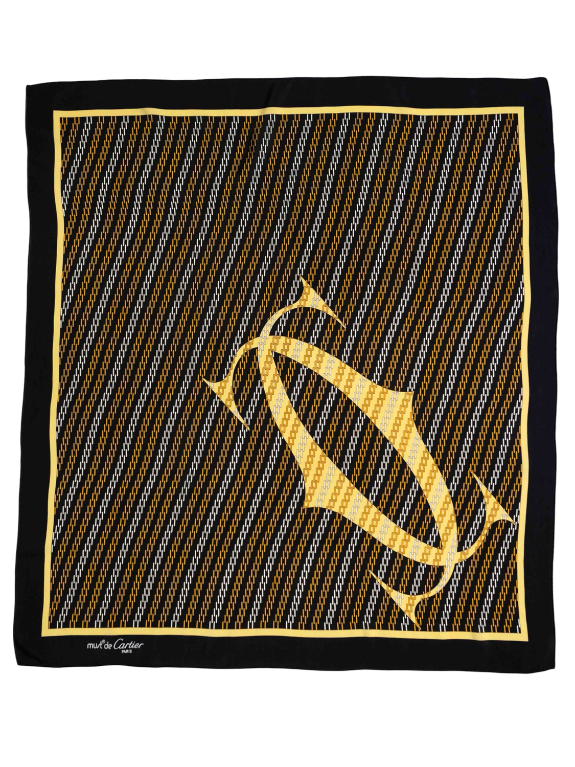 Cartier Black Silk Scarf