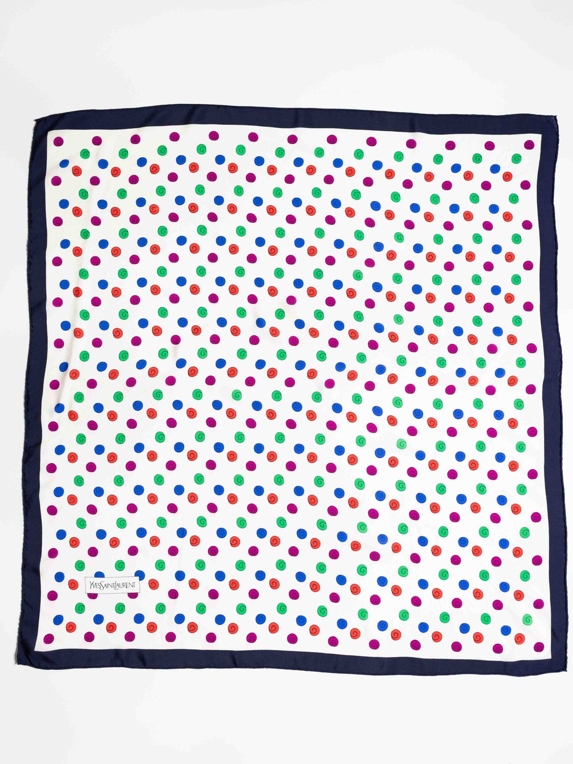 Yves Saint Laurent Dot Pattern Silk Scarf