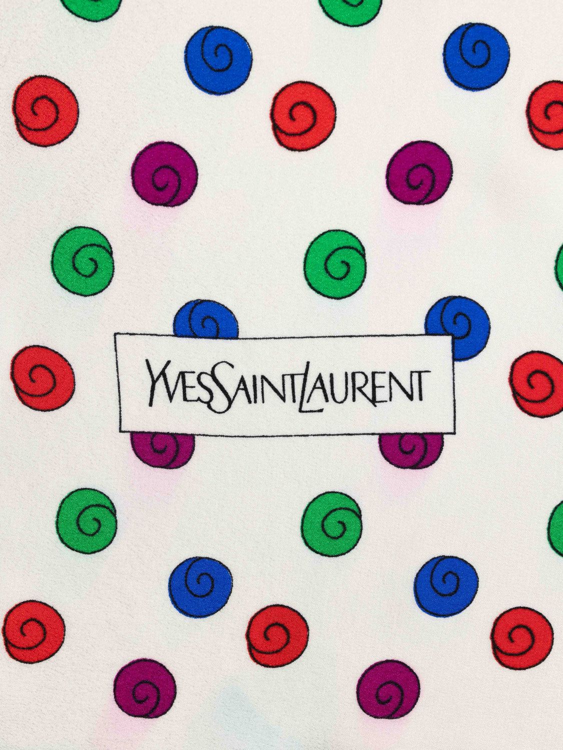 Yves Saint Laurent Dot Pattern Silk Scarf