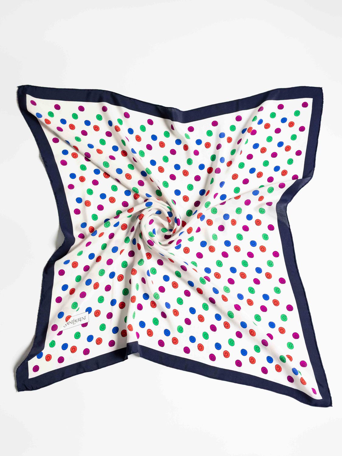 Yves Saint Laurent Dot Pattern Silk Scarf
