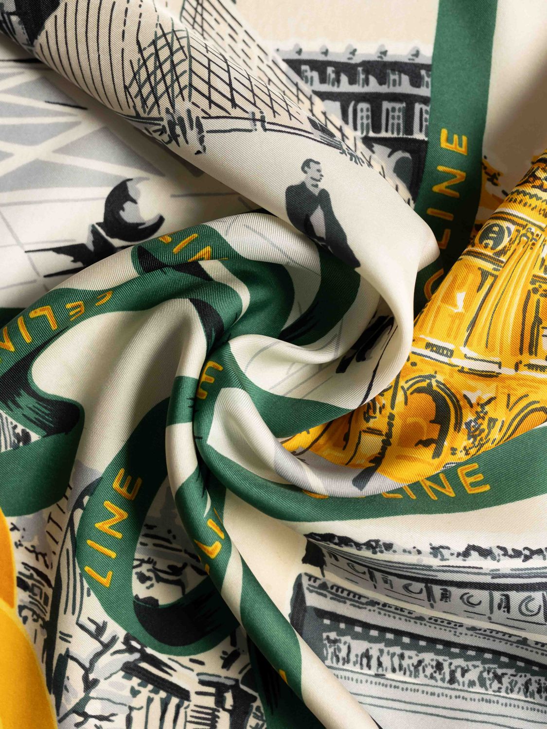 Celine Snowy Paris Silk Scarf