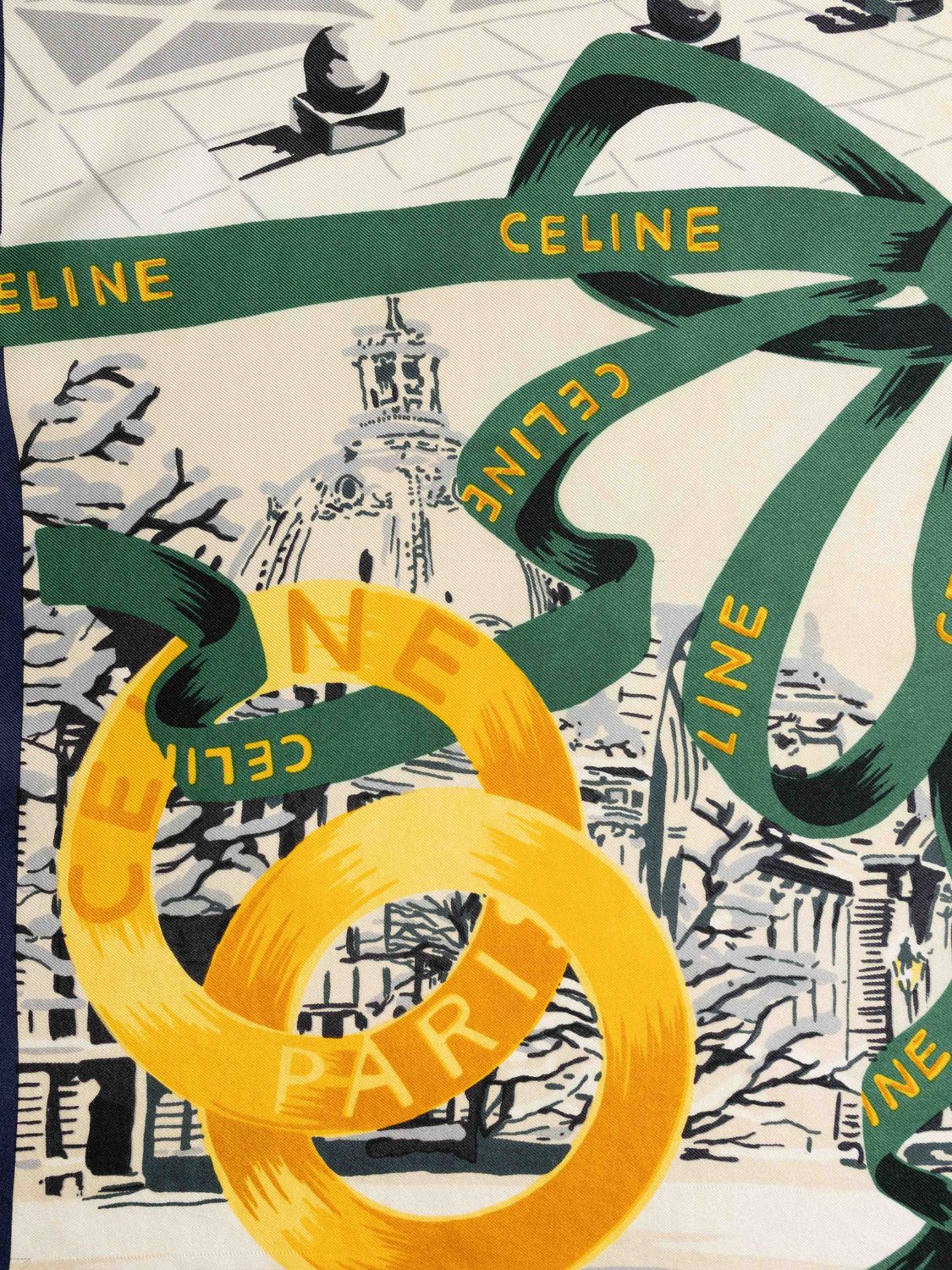 Celine Snowy Paris Silk Scarf