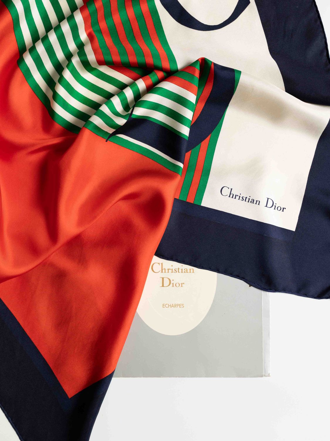 Christian Dior Stripes Silk Scarf