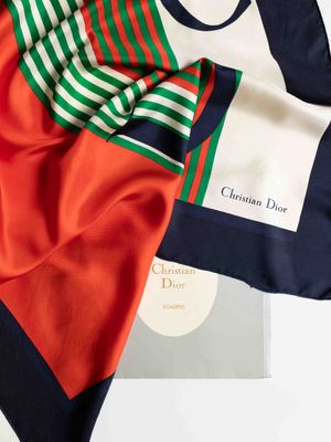Christian Dior Stripes Silk Scarf