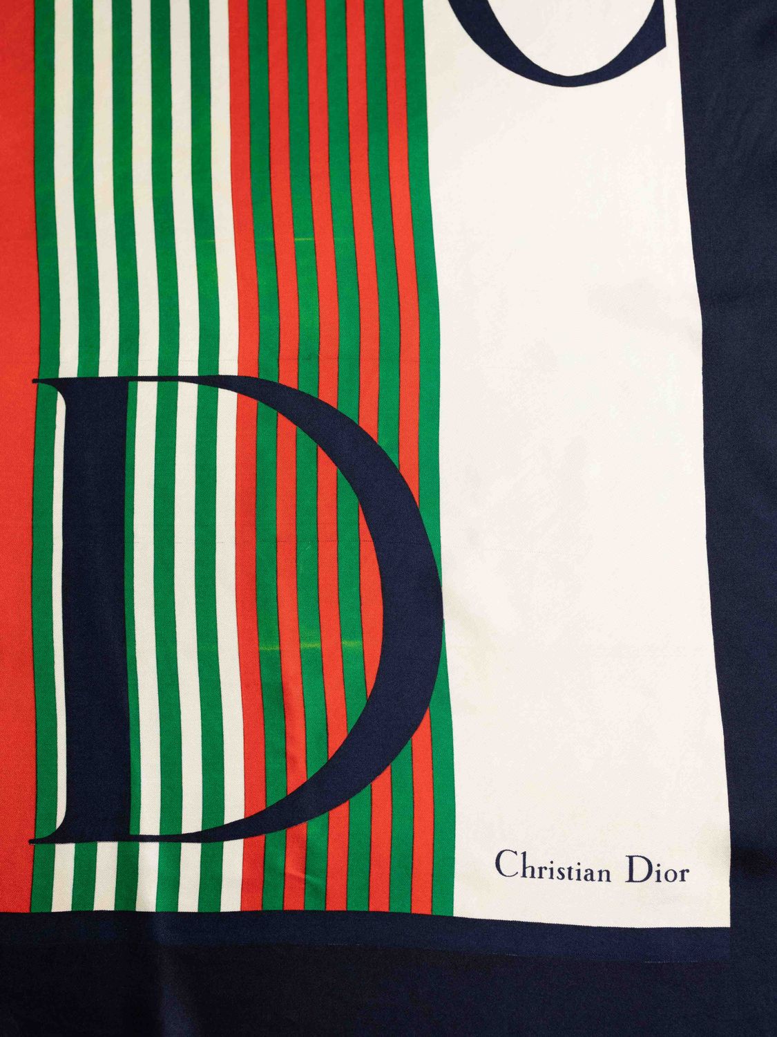 Christian Dior Stripes Silk Scarf
