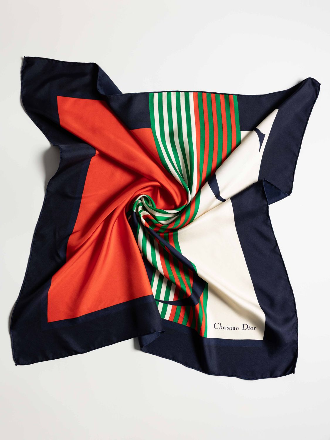 Christian Dior Stripes Silk Scarf