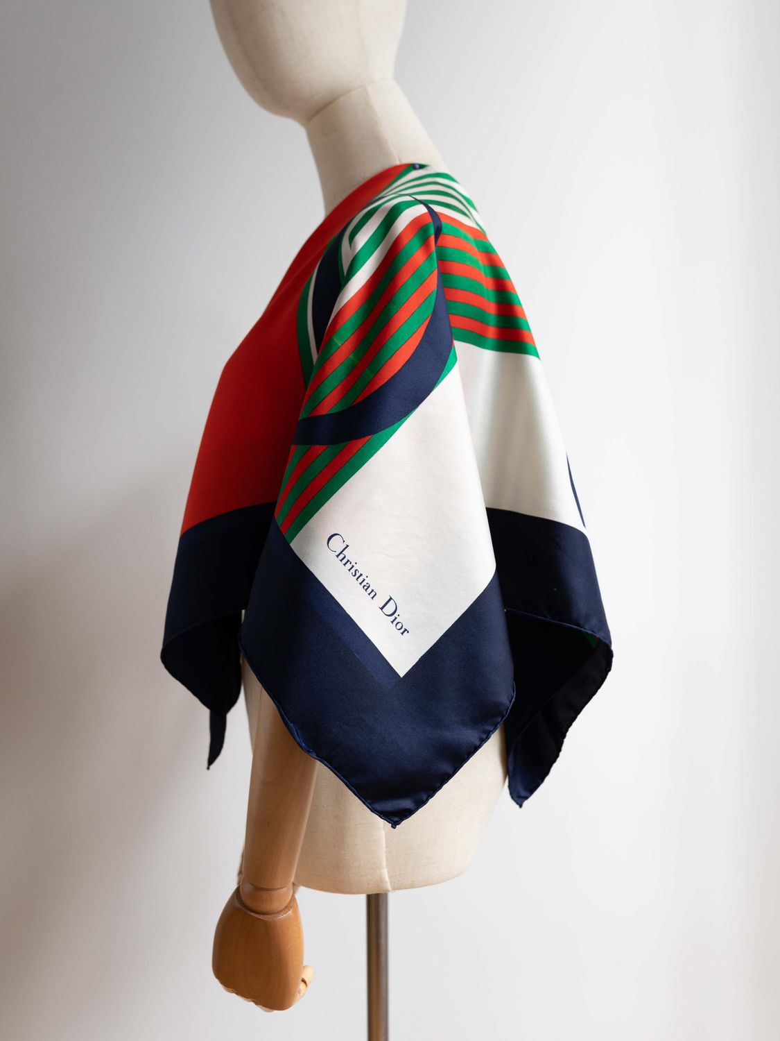 Christian Dior Stripes Silk Scarf