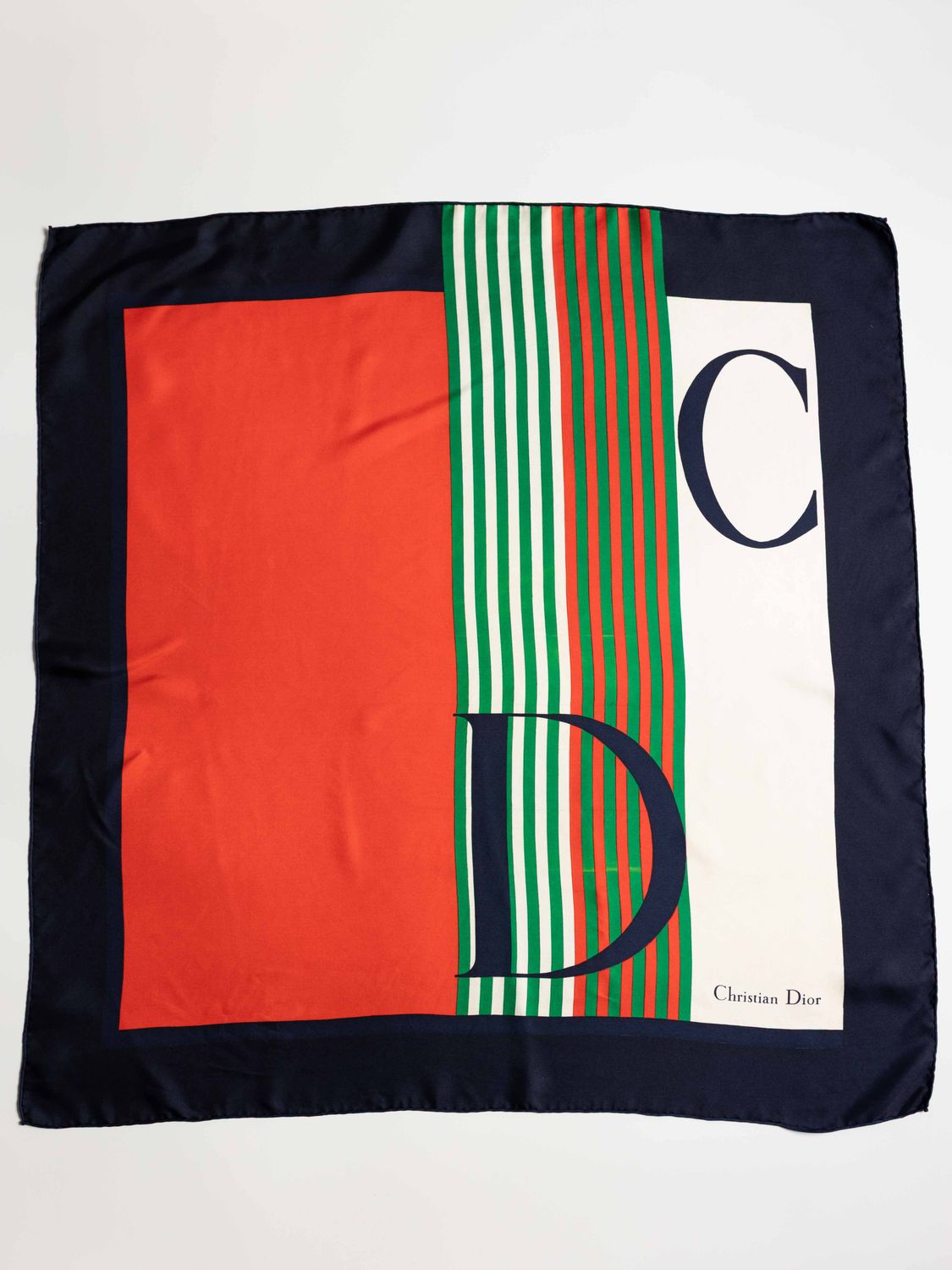 Christian Dior Stripes Silk Scarf