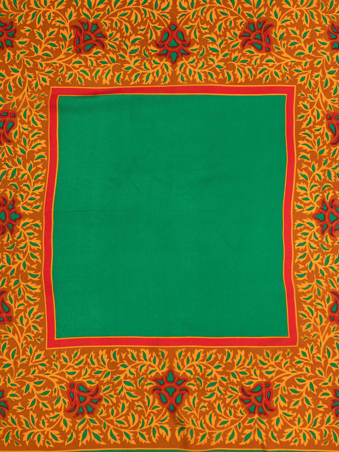 Yves Saint Laurent Ornamental Pattern Silk Scarf