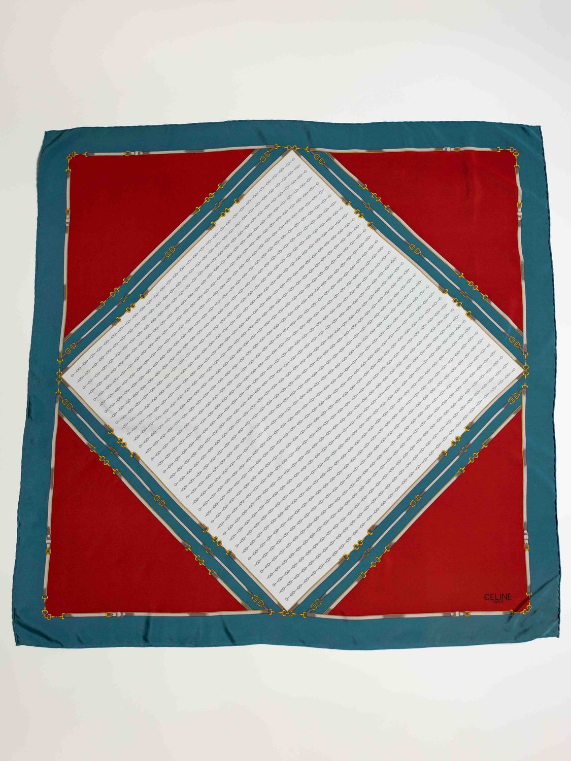 Celine Equestrian Patern Silk Scarf