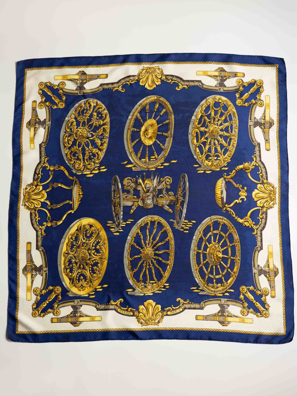 Hermès Les Roues Silk Scarf