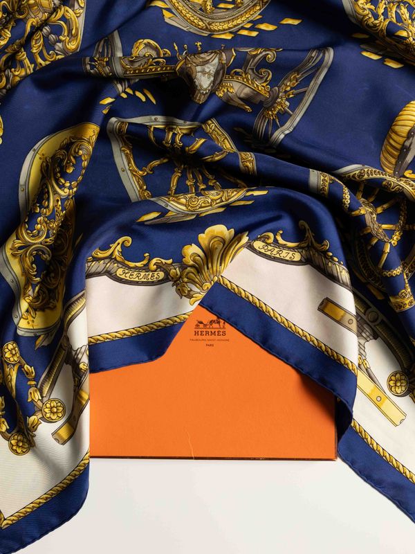 Hermès Les Roues Silk Scarf