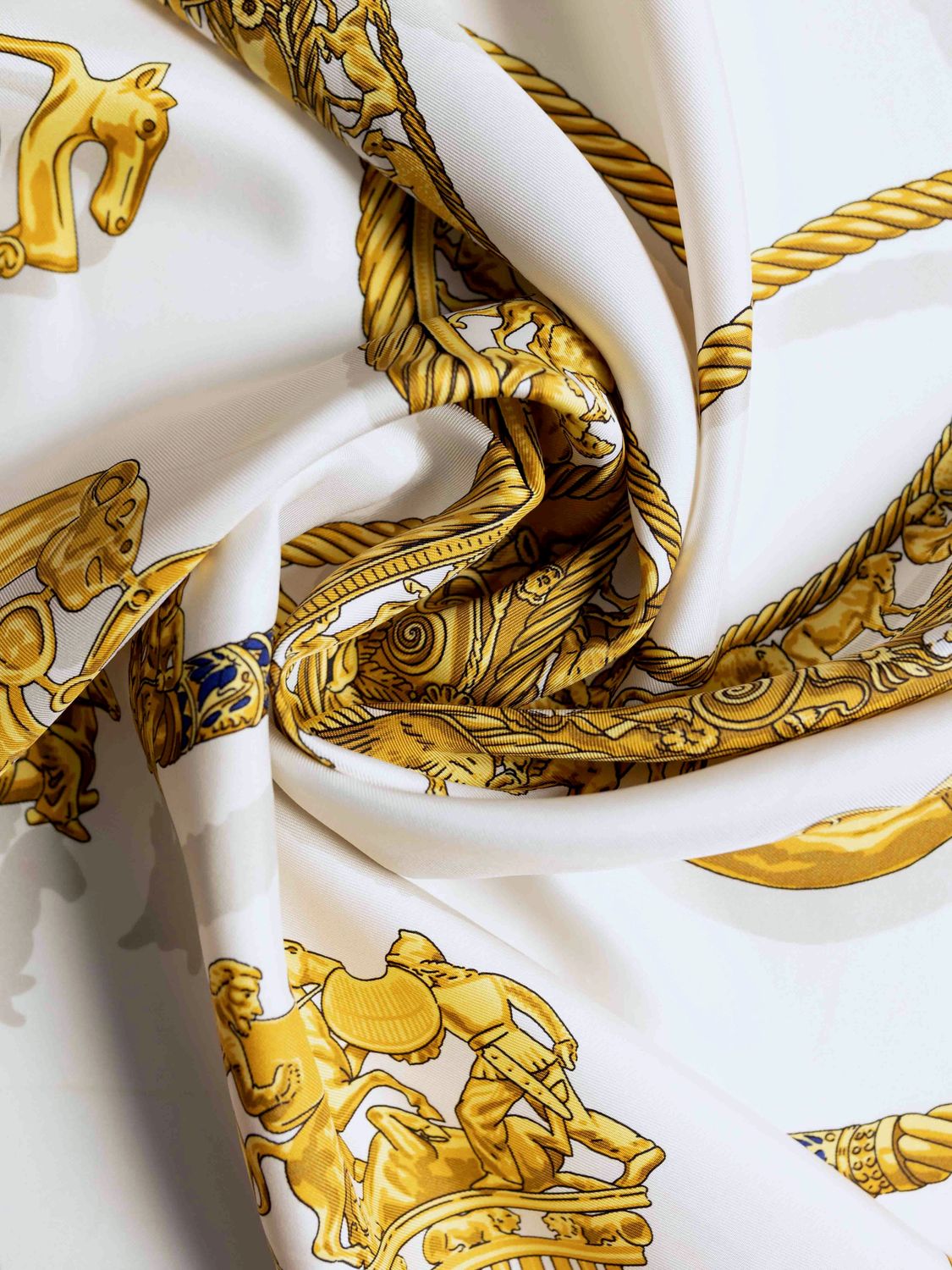 Hermès Les Cavaliers d’Or Red Silk Scarf