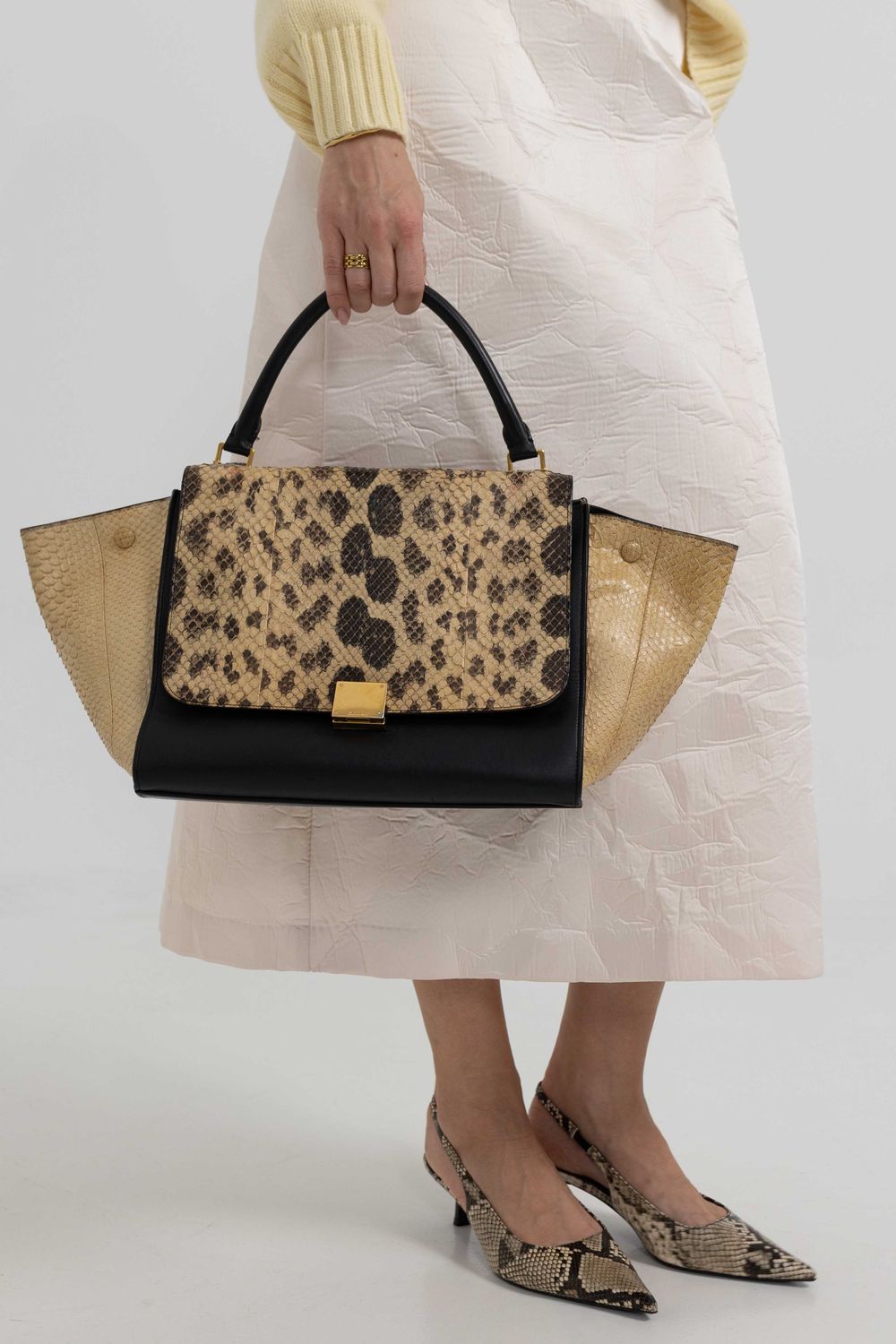 Céline Trapeze Python Bag