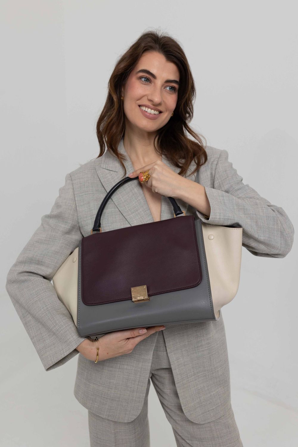 Céline Trapeze Tricolor Bag