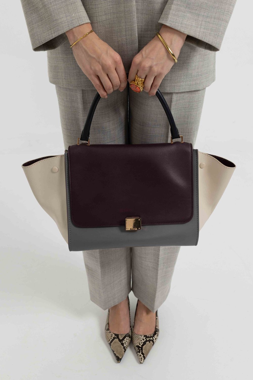 Céline Trapeze Tricolor Bag