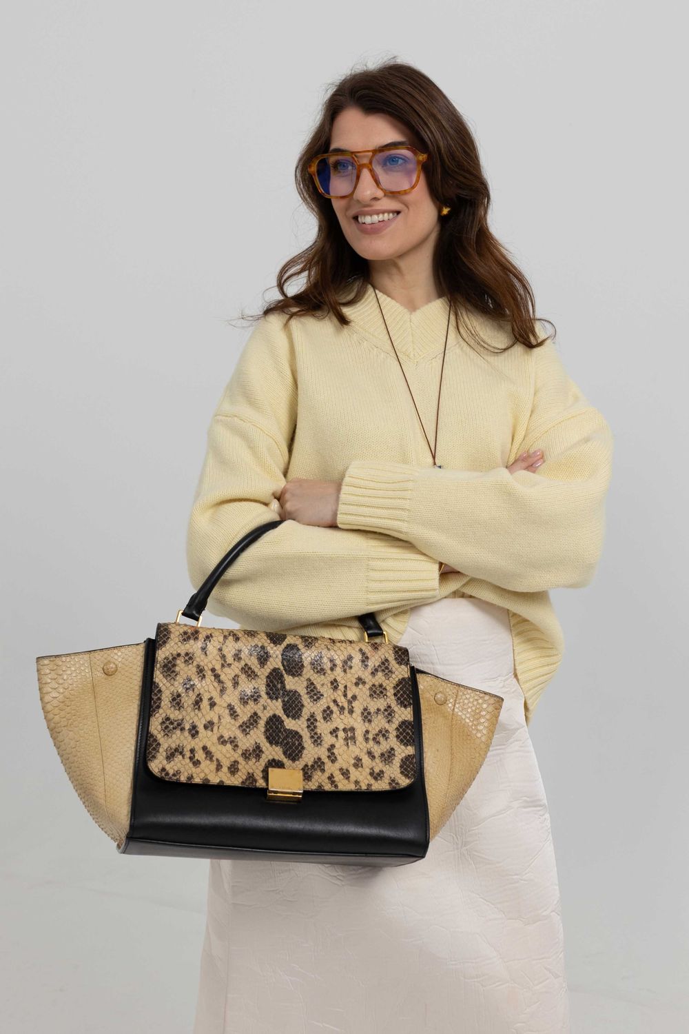 Céline Trapeze Python Bag