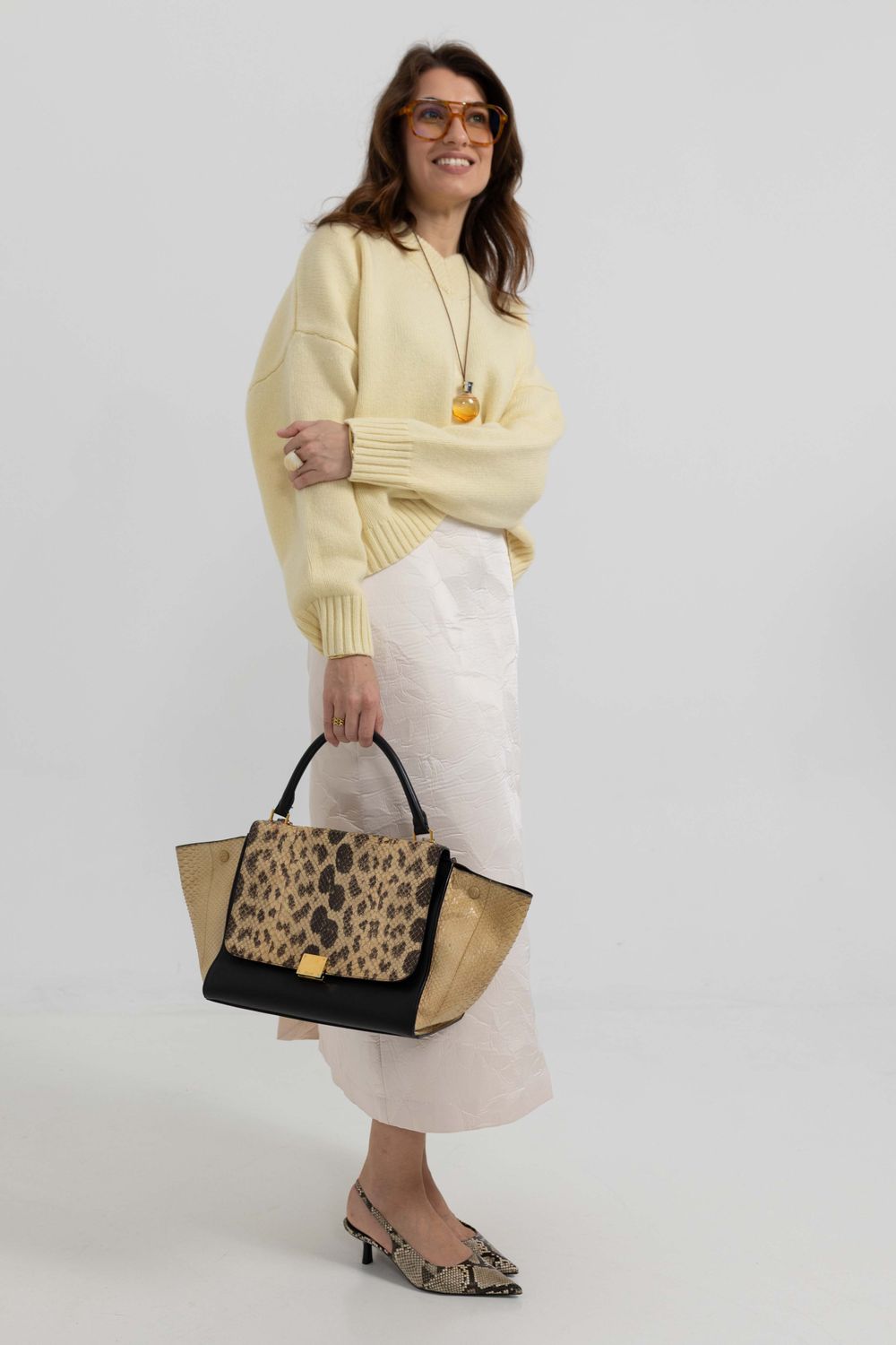 Céline Trapeze Python Bag