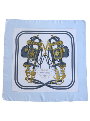 HERMÈS BRIDES DE GALA BLUE SILK SCARF