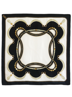 CARTIER BLACK SILK SCARF