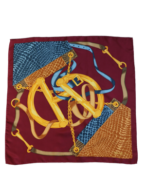 CELINE BURGUNDY SILK SCARF