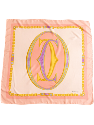 Cartier Pink Monogram Silk Scarf