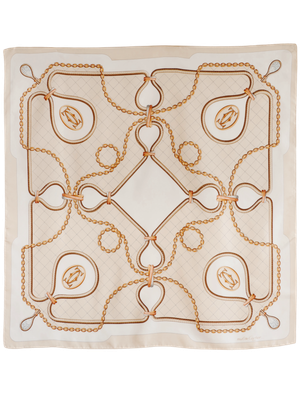 CARTIER BEIGE SILK SCARF