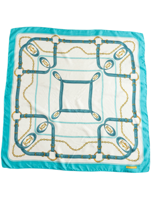 Cartier Teal Cascade Silk Scarf