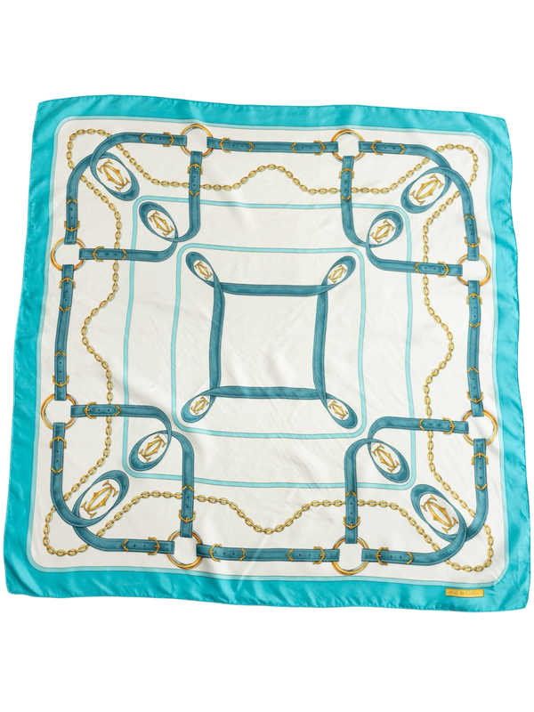 Cartier Teal Cascade Silk Scarf