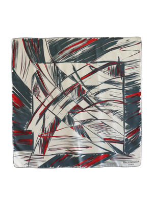 BALENCIAGA ABSTRACT SILK SCARF