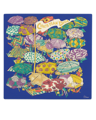 Christian Dior Beach Umbrellas Silk Scarf