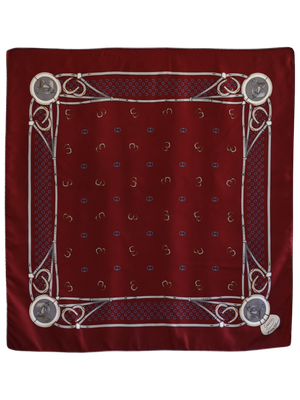 GUCCI Burgundy Silk Scarf - Elegance at Its Finest