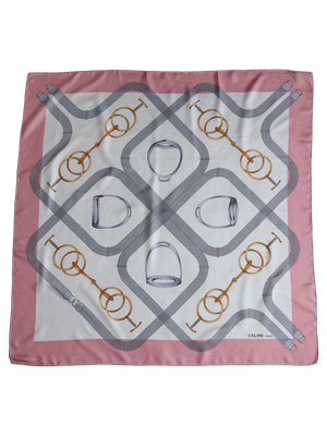 Vintage Celine Pink Silk Scarf