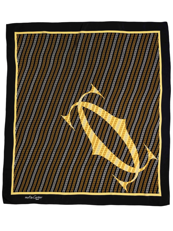 Cartier Black Silk Scarf