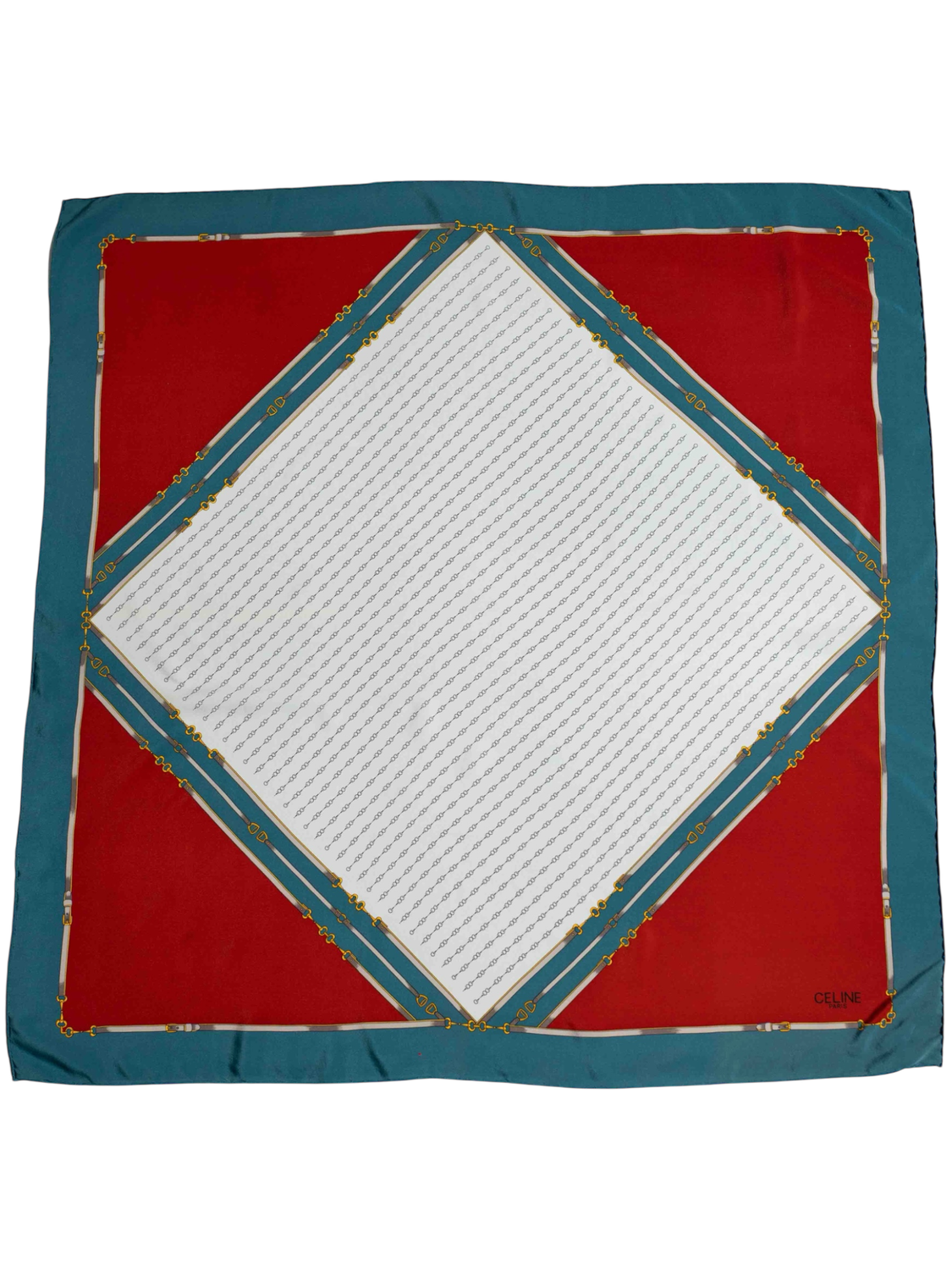 Celine Equestrian Patern Silk Scarf