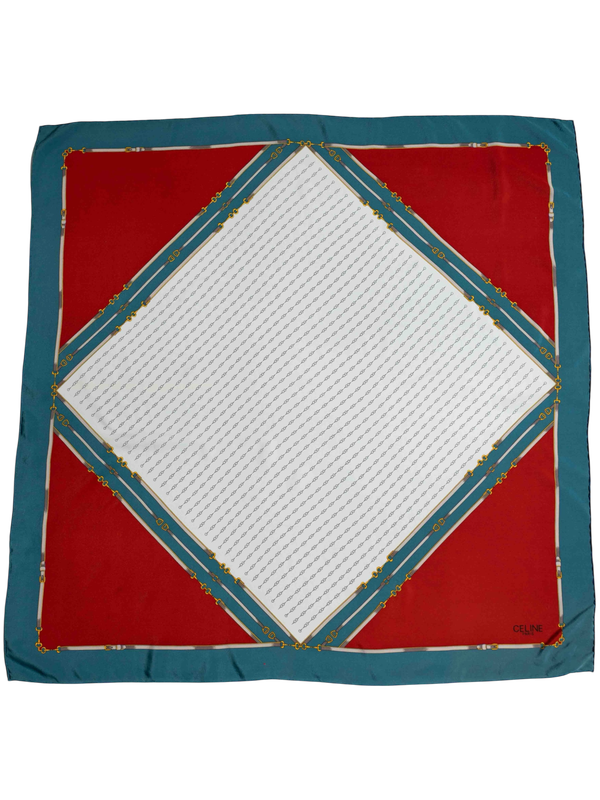 Celine Equestrian Patern Silk Scarf