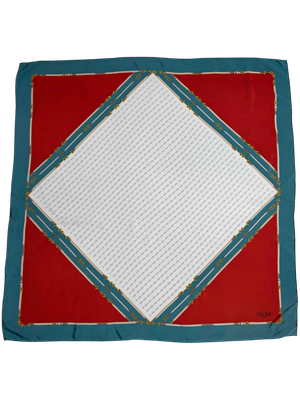 Celine Equestrian Patern Silk Scarf