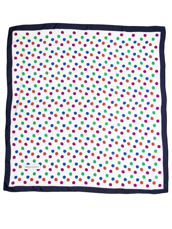 Yves Saint Laurent Dot Pattern Silk Scarf