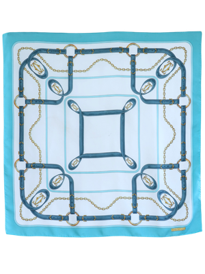 Cartier Turquoise Silk Scarf